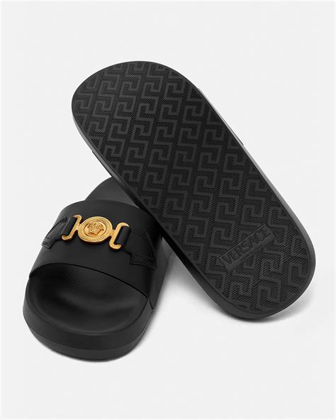 black gold versace slides|Versace slides online.